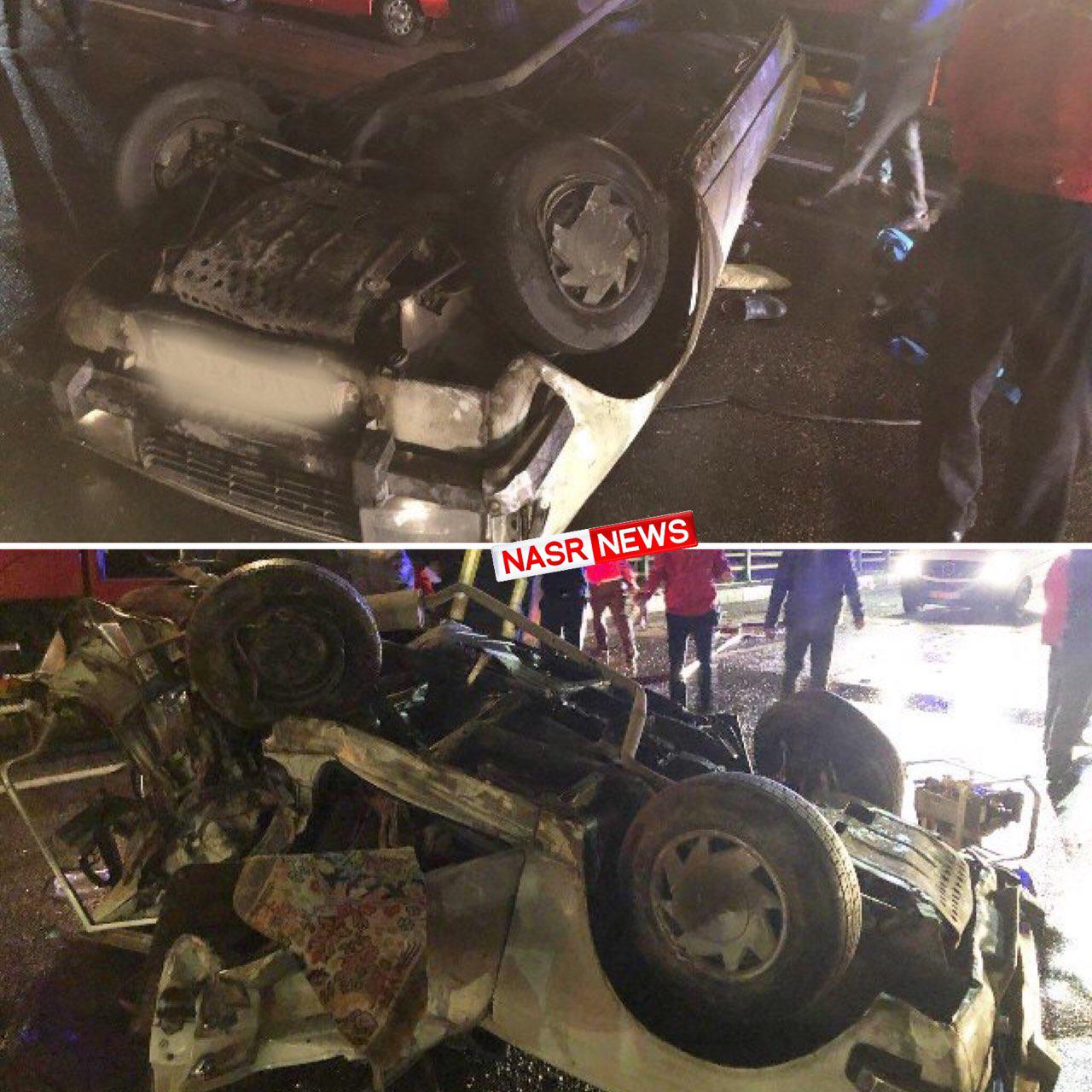 تصادف خونبار دو دستگاه خودرو در تبریز + عکس