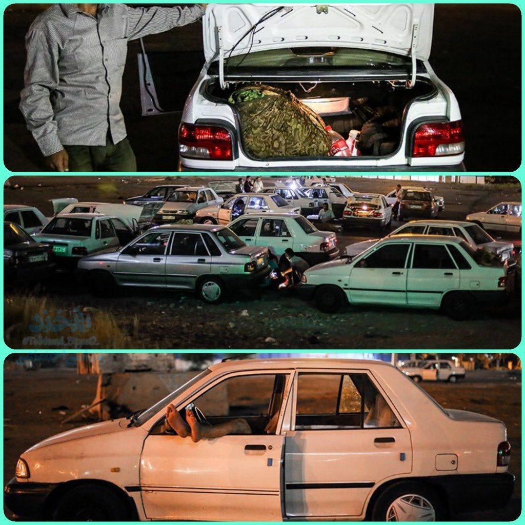 تصاویری از ماشین‌خوابی جوانان در تهران