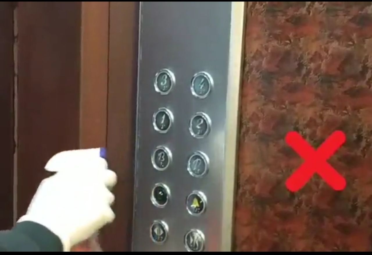 روش صحیح گندزدایی  صفحه کلید آسانسور مخصوصاً در شرایط وجود ویروس کرونا