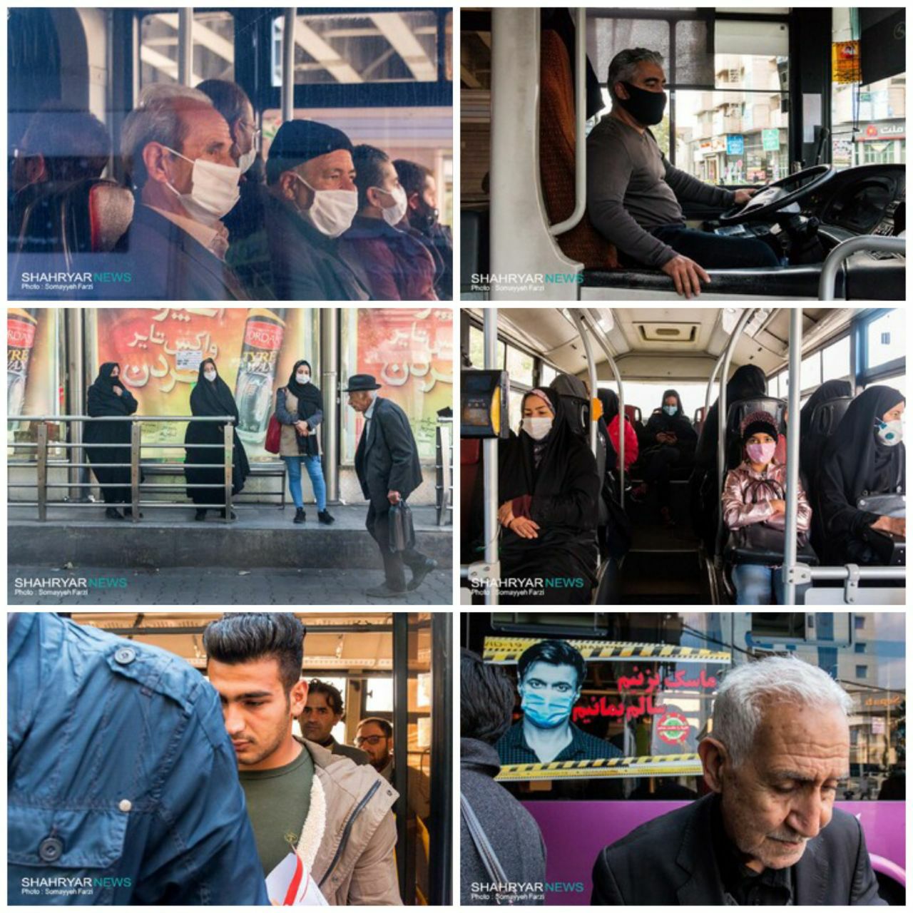 ایستگاه‌های اتوبوس تبریز در روزهای کرونایی