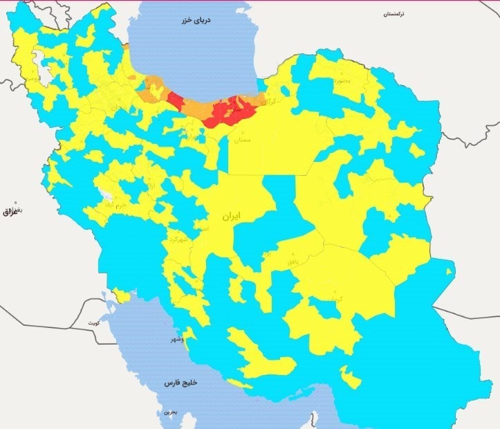 وضعیت کرونایی شهرستان های آذربایجان شرقی