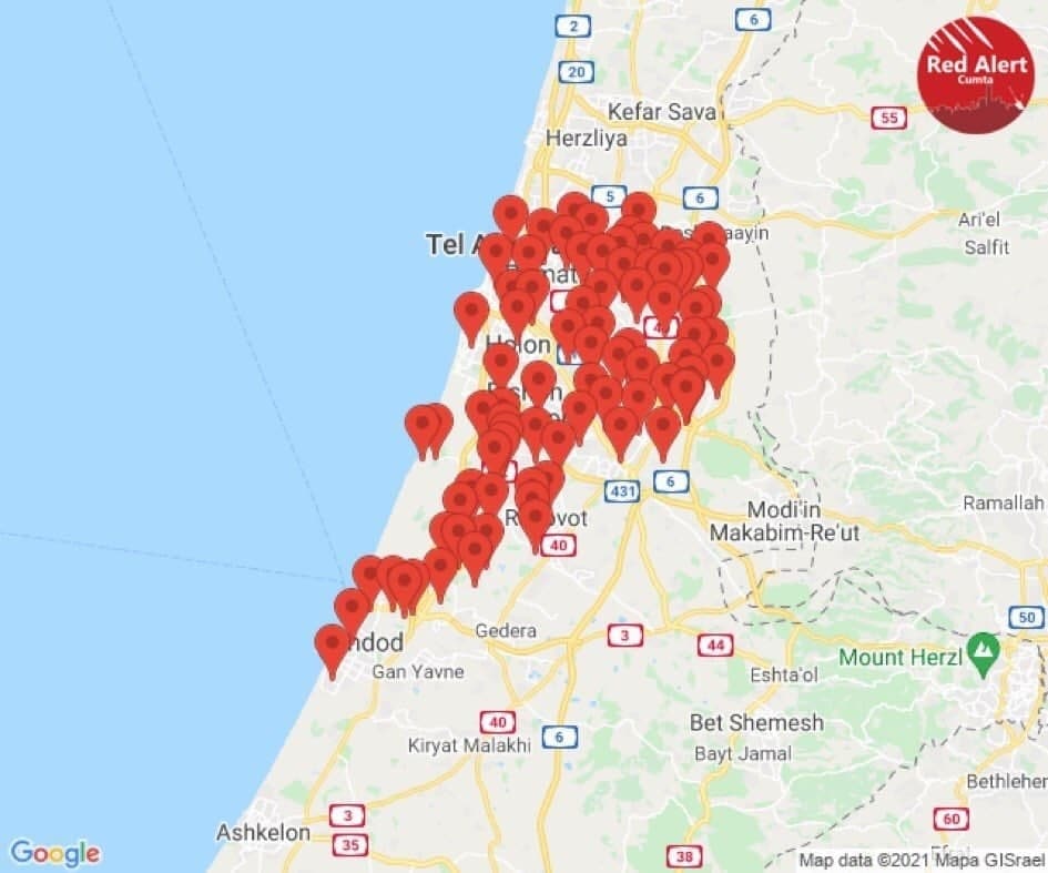 حمله موشکی مقاومت فلسطین به تل‌آویو