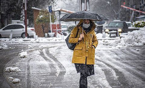 بارش برف و باران در بیشتر استان‌ها