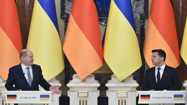 دیدار صدراعظم آلمان و رئیس جمهوری اوکراین
