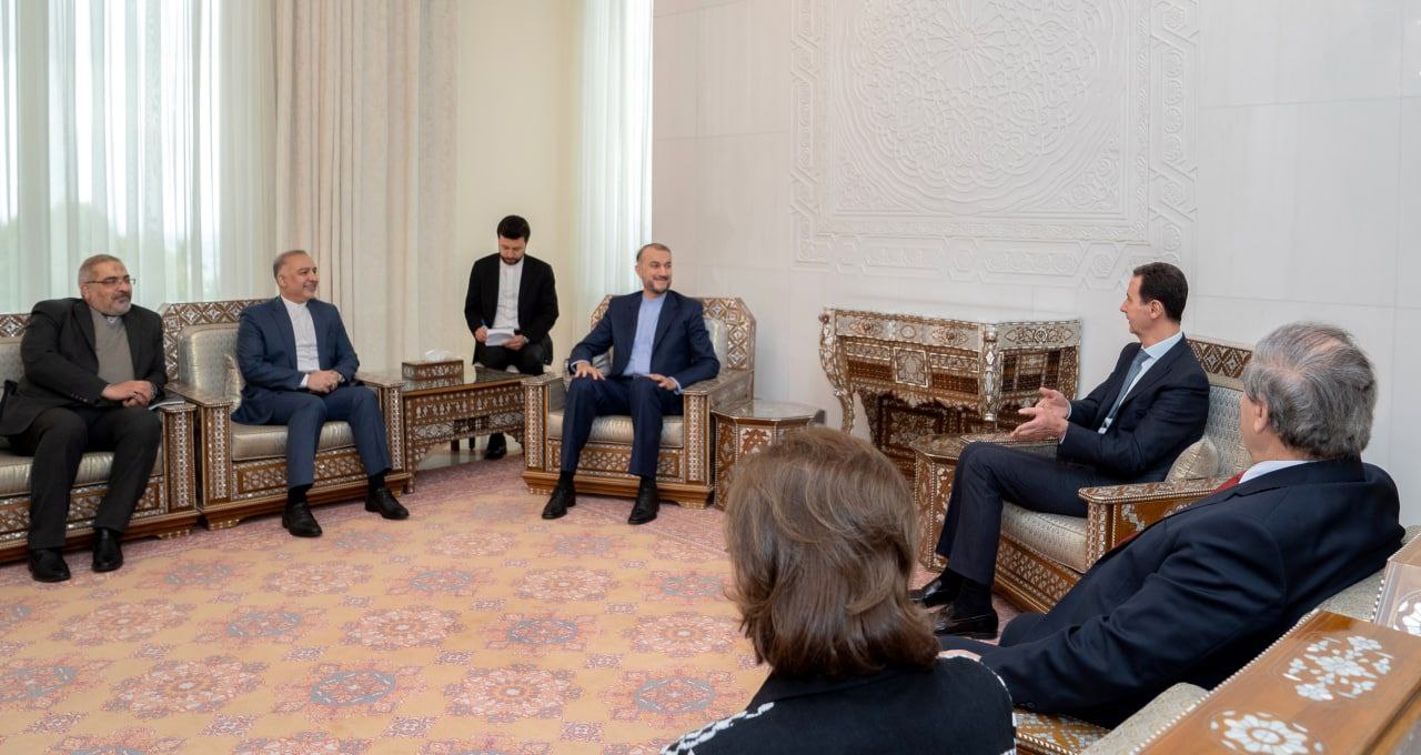 دمشق – دیدار وزیر خارجه ایران با بشار اسد در قصرالشعب