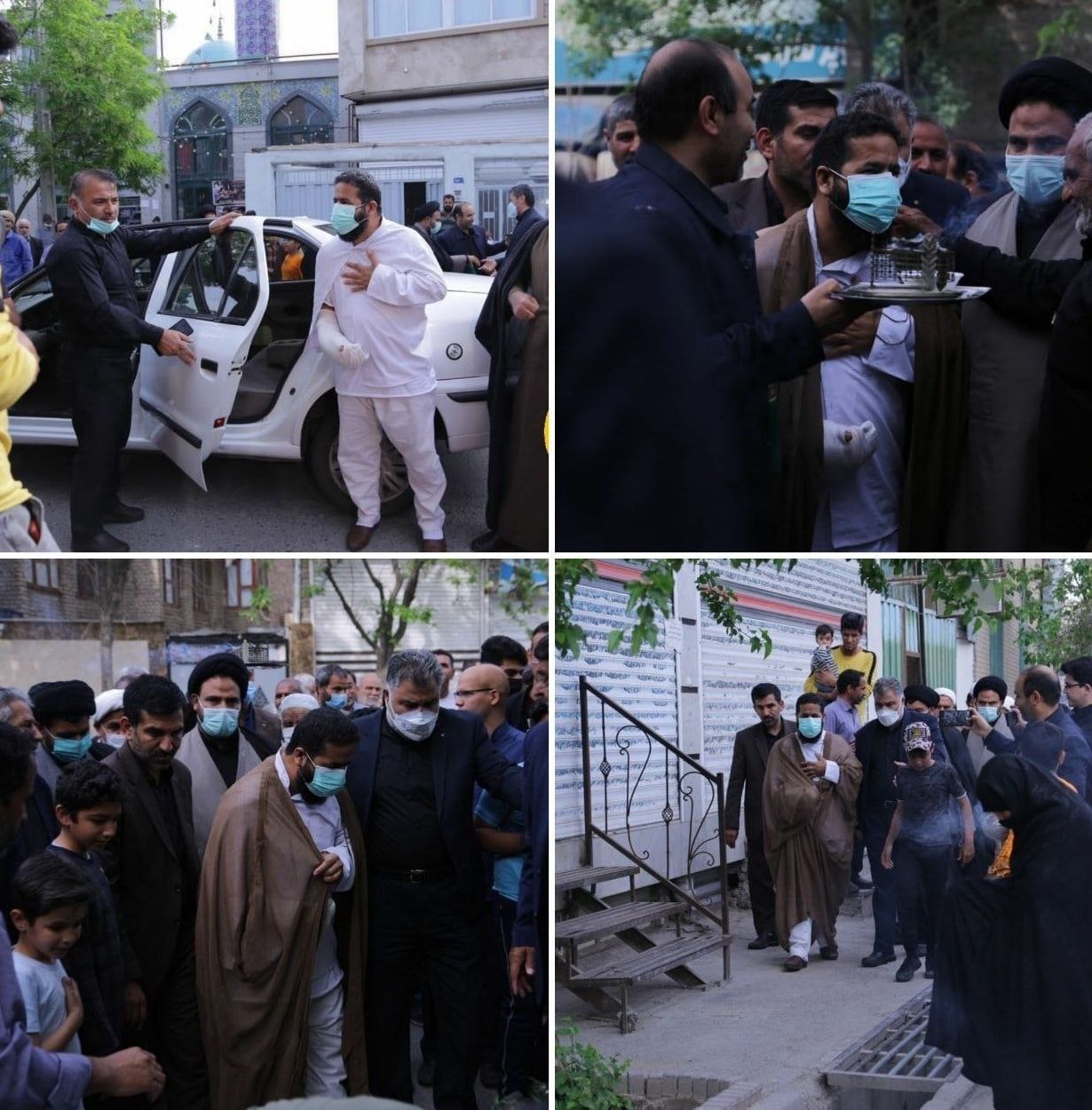 روحانی زخمی حمله در حرم رضوی، مرخص و راهی منزل شد