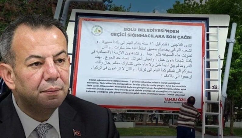 بیلبورد عجیب شهرداری بولو ترکیه خطاب به مهاجران سوری