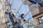 سقوط داربست ساختمان ۸ طبقه