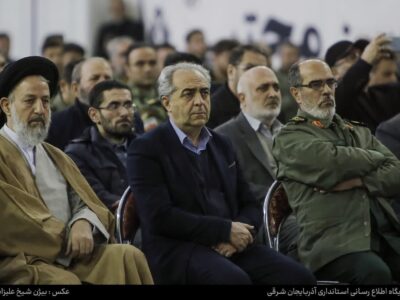 گزارش تصویری/ حضور استاندار آذربایجان شرقی و معاون سیاسی و  اجتماعی وی در آیین بزرگداشت سالروز شهادت سردار شهید حاج قاسم سلیمانی در مصلی بزرگ تبریز