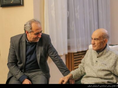 🔹عیادت استاندار آذربایجان شرقی و رئیس اتاق بازرگانی ایران از حاج رحیم صادقیان، رئیس اسبق اتاق بازرگانی تبریز