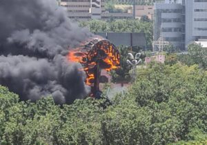 آتش گرفتن دستگاه رنجر در باغلارباغی تبریز