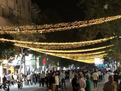  اتمام نورپردازی مسیر سنگ فرش ولیعصر(عج)