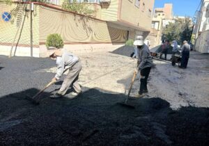 آسفالت‌ریزی ۶۲۷ تنی شهرداری منطقه ۴ تبریز طی هفته گذشته